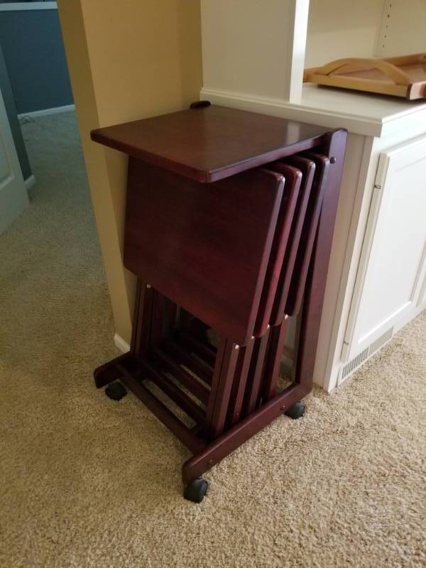 lot 102 image: Four Convenient Folding Tables
