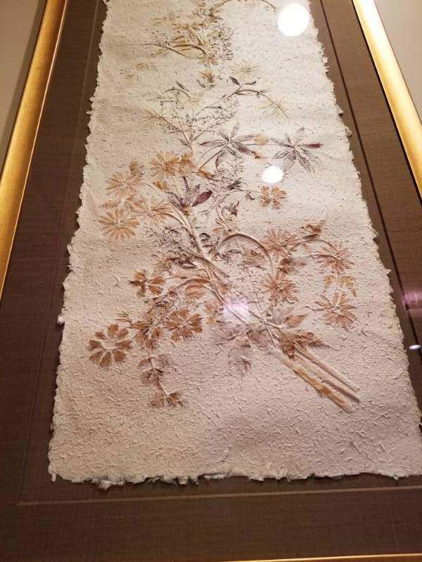 lot 37 image: Beautiful Textile Art in Gold Frames