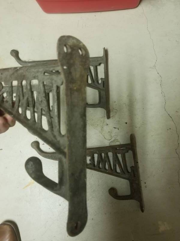 lot 83 image: Vintage Iron Wall Hooks  James