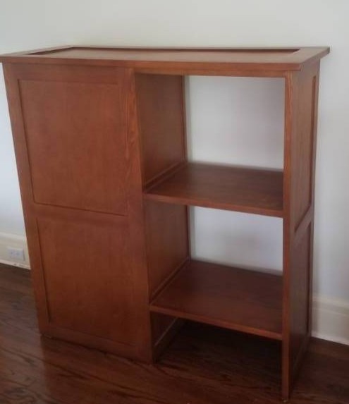 lot 46 image: Mission Style Cabinet and Display Shelf