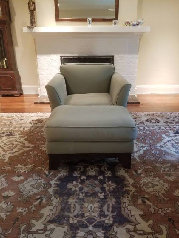 lot 48 image: Arm Chair and Ottoman