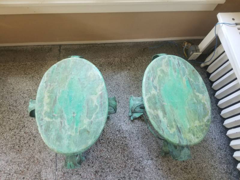 lot 49 image: Oval Side Tables, pair