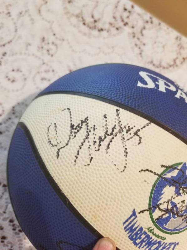lot 20 image: Autographed Timberwolves Ball from 1st Season at Target Center