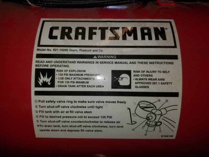 lot 26 image: Portable Craftsman Airtank