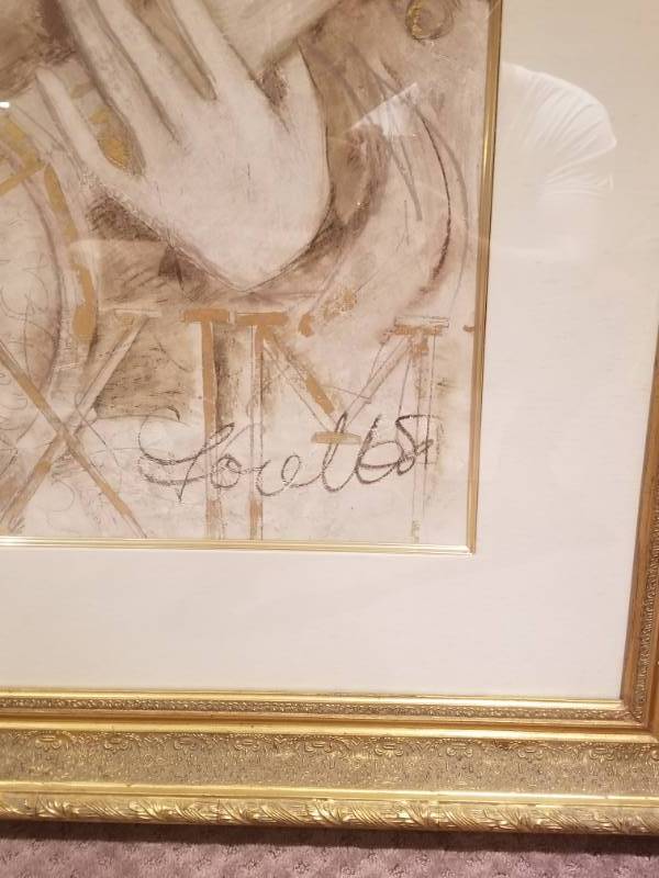 lot 6 image: Framed Bust Portrait of an Angel by Lorello