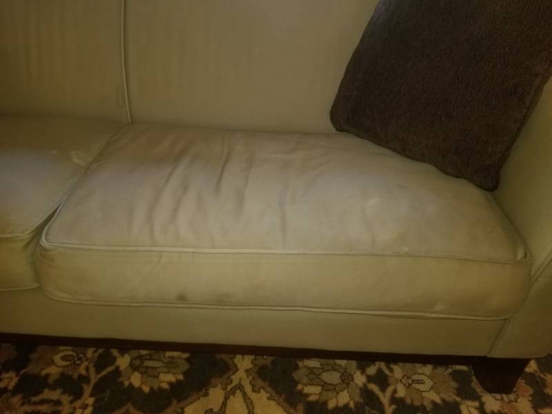 lot 58 image: Celery Green Canvas Couch by Room and Board