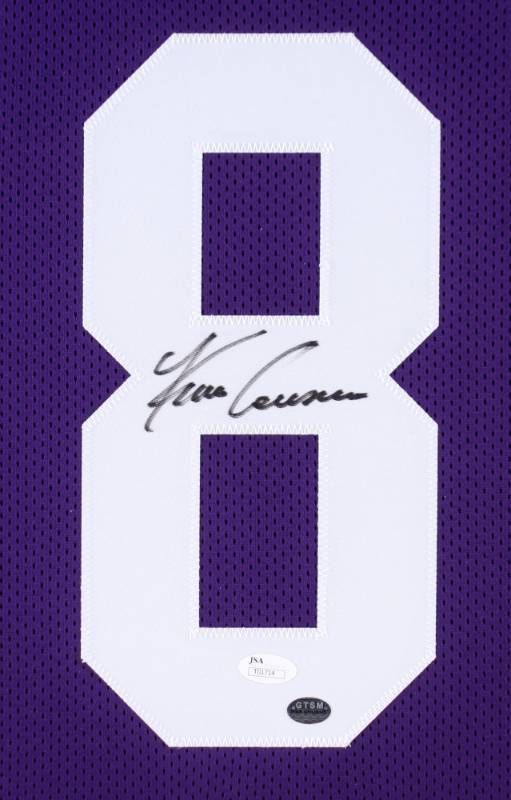 lot 1 image: Kirk Cousins Signed 31 x 35 Custom Framed Jersey (JSA COA)
