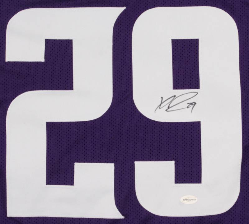 lot 12A image: Xavier  Rhodes Signed Vikings Purple Jersey (TSE COA)