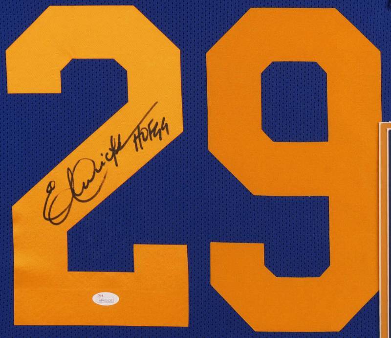 lot 2 image: Eric Dickerson Signed Los Angeles Rams 31x35 Custom Framed Jersey Inscribed HOF 99 (JSA COA)