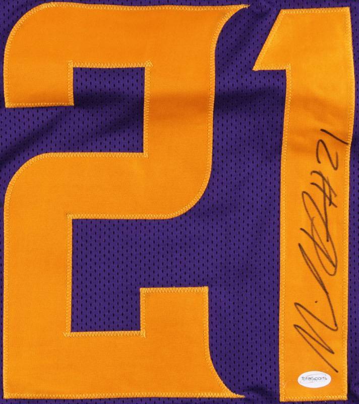 lot 15A image: Mike Hughes Signed Vikings Color Rush Jersey (TSE COA)