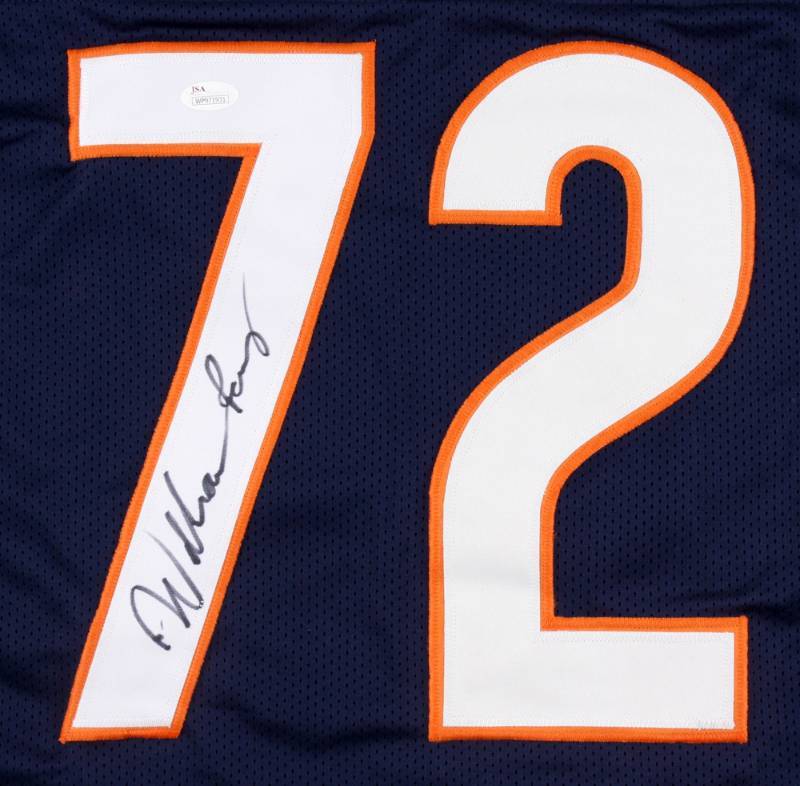 lot 24A image: William Perry Signed Bears Fridge Jersey (JSA)