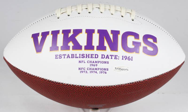 lot 28 image: Stefon Diggs Signed Vikings Logo Full-Sized Football (TSE COA)