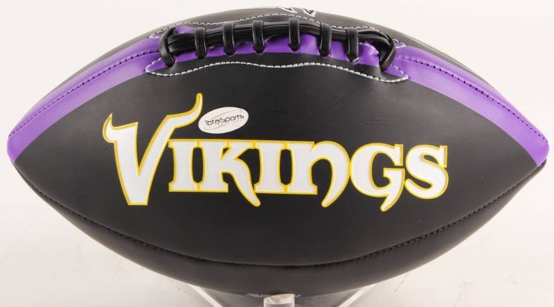 lot 34 image: Eric Kendricks Signed Vikings Black and Purple Logo Full-Sized Football (TSE COA)