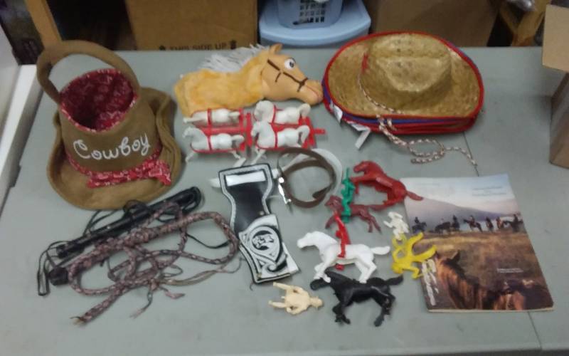 lot 42 image: Lot Of CowboyWestern Toys, Whips, Hats & Related