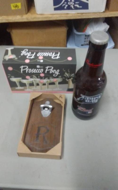 lot 58 image: Budweiser Bottle Bank, Proseco Pong Game, R Bottle Opener