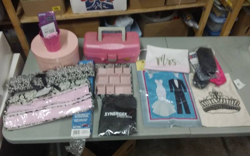 lot 63 image: Drawer Shelf Liner, Jewelry Organizer, Clever Hangers, Tackle Box, Nail Care, Speed Rope, Misc