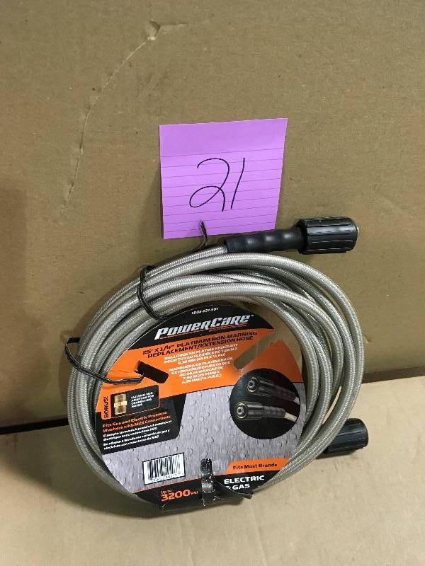 lot 21 image: Power Care 14 in. x 25 ft. Extension Hose for Gas Pressure Washer not used