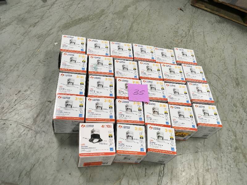 lot 35 image: Lithonia Lighting OneUp 3 in. White Integrated LED Recessed Kit  in good condition