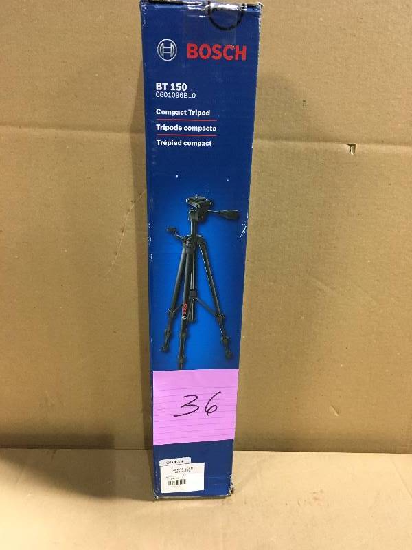 lot 36 image: Bosch Compact Tripod with Extendable Height for Use with Line Lasers, Point Lasers, and Laser Measures USED  in good condition