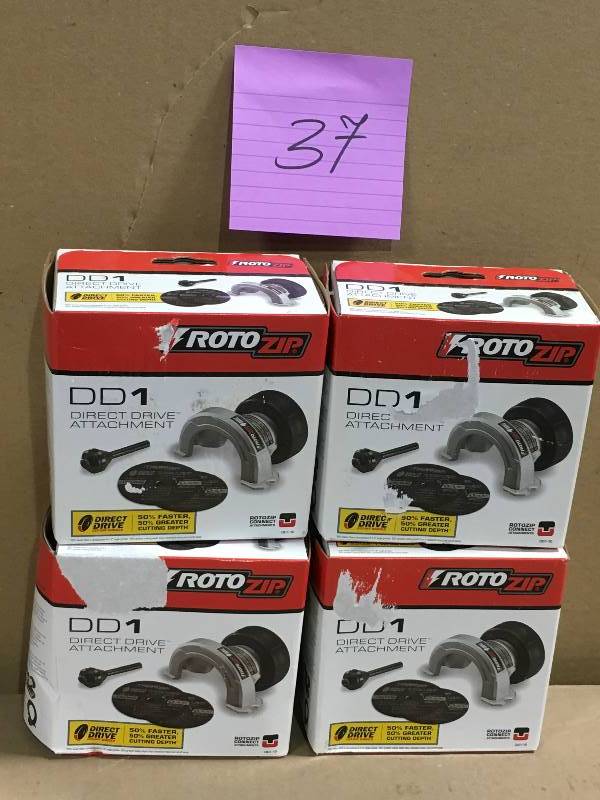 lot 37 image: Lot Rotozip 2-12 in. Direct Drive Cut-Off Rotary Tool Attachment for Cutting Steel and Copper and Plastic  in good condition