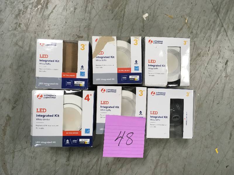 lot 48 image: Lithonia Lighting OneUp 3 in. White Integrated LED Recessed Kit  in good condition