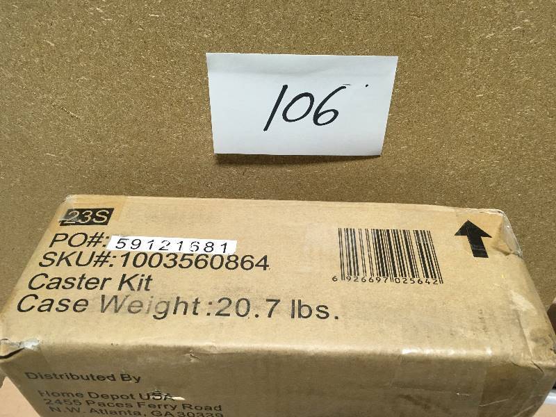 lot 106 image: Heavy Duty 4 in. Caster Kit  in good condition