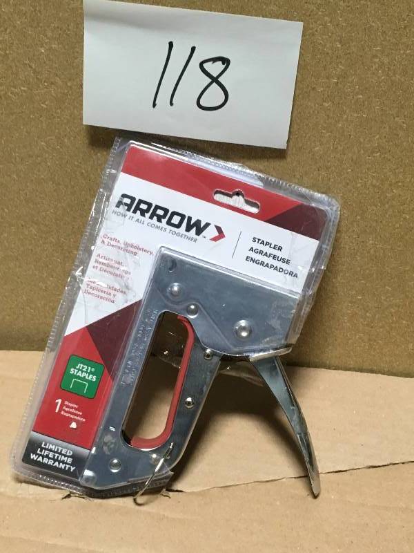 lot 118 image: Arrow Fastener 7.4 in. Light Duty Staple Gun  in good condition