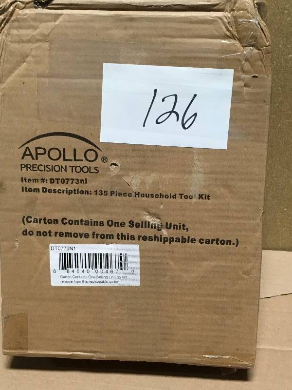 lot 126 image: Apollo 135-Piece Household Tool Kit in Pink DT0773n1  in good condition