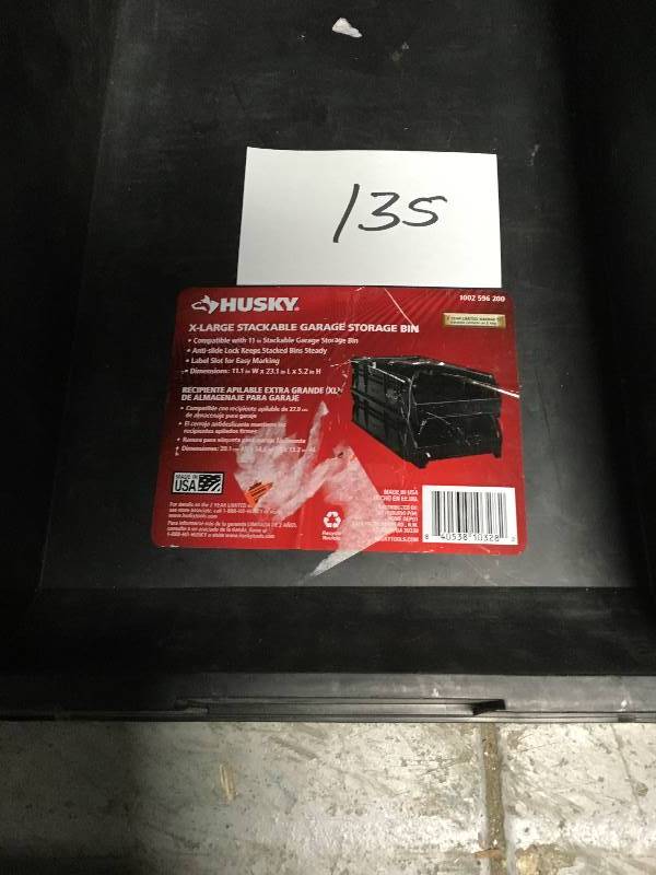 lot 135 image: 5.30 in. H x 11.06 in. W x 23.17 in. D XL Stacking Bin  in good condition