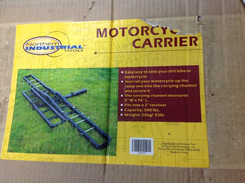 lot 159 image: Northern Industrial Tools 125910 Motorcycle Carrier new