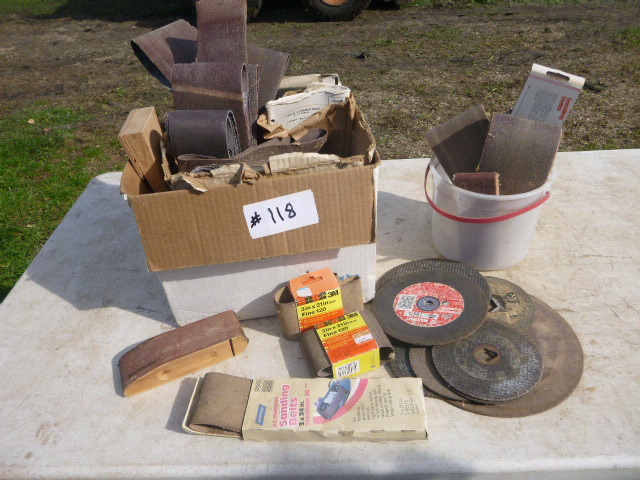 lot 118 image: Sandpaper and Grinding Wheels