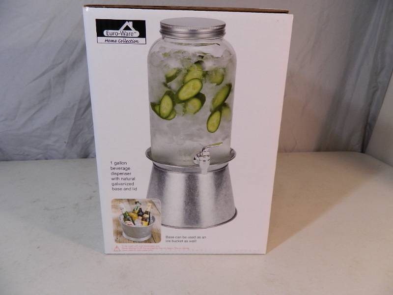 lot 14 image: New One Gallon Beverage Dispensor with Base and Lid