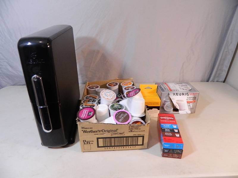lot 55 image: Kuerig Storage Drawer, K-Cups, and More