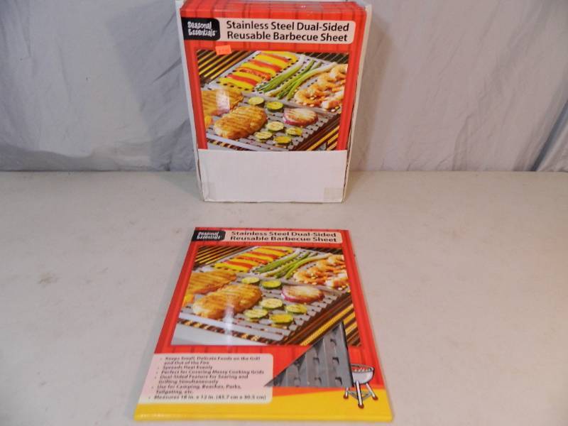 lot 86 image: Case of 12 New Stainless Steel BBQ Sheets