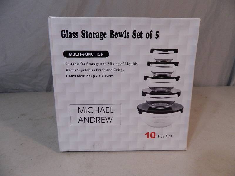 lot 95 image: New 10 Piece Glass Bowl Set