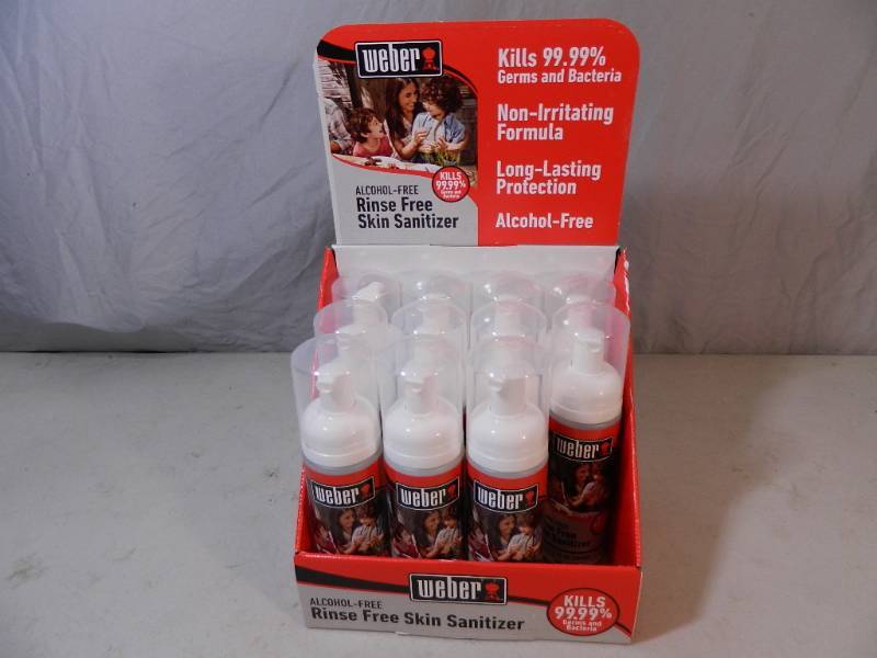 lot 101 image: 11 New Bottles of Weber Rinse Free Skin Sanitizer