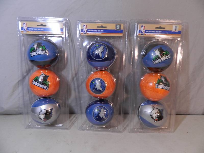 lot 110 image: 3 New NBA 3 Ball Sets
