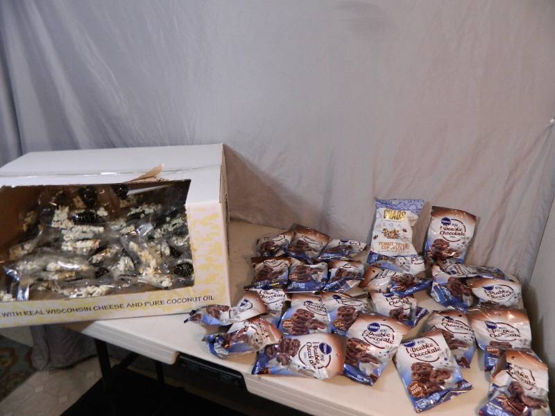 lot 131 image: Double Chocolate Chip Cookies and Popcorn