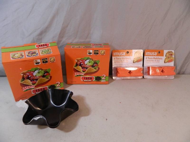 lot 150 image: New Taco Bowl Sets and New Taco Holders
