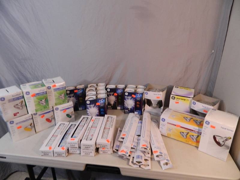 lot 203 image: Large Lot of New Light Bulbs and Ballasts