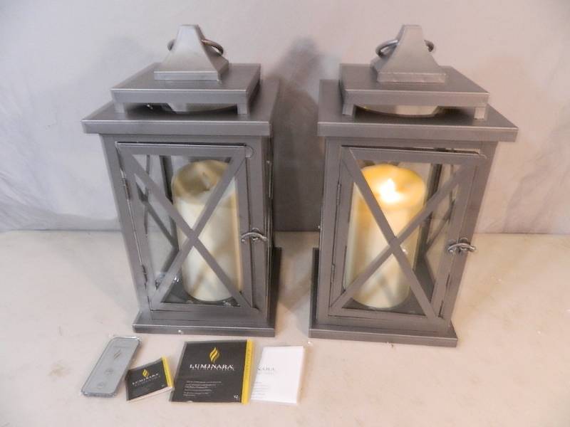 lot 204 image: Pair of Luminara Lanterns with Flameless Candles