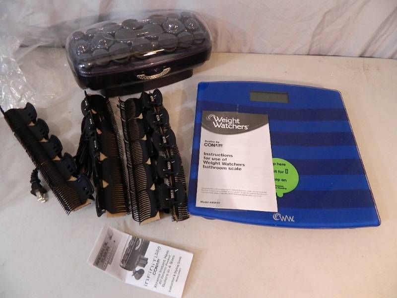 lot 208 image: Weight Watchers Scale, Conair Curlers