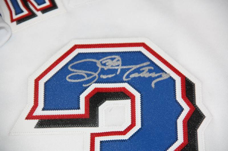 lot 2 image: Joe Nathan Texas Rangers Single Signed Jersey Fan HQ COA