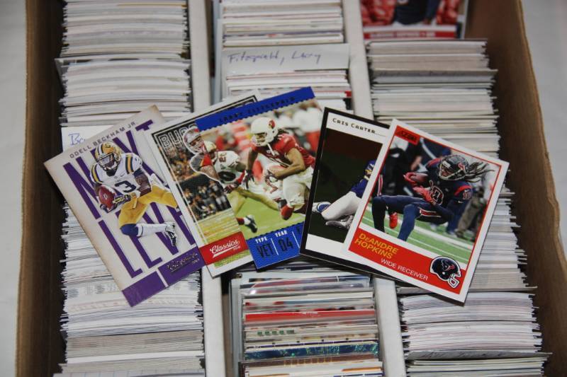 lot 25 image: Three Row Box Lot Football Cards Wide Receivers 2
