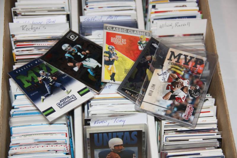 lot 27 image: Three Row Box Lot Football Cards Quarterbacks 2