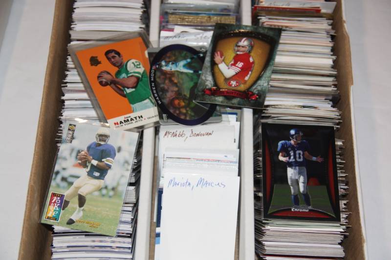 lot 28 image: Three Row Box Lot Football Cards Quarterbacks 3