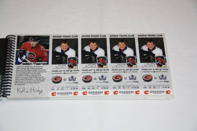 lot 76 image: 2007-08 Calgary Flames Season Ticket Book  4 Tickets Per Game