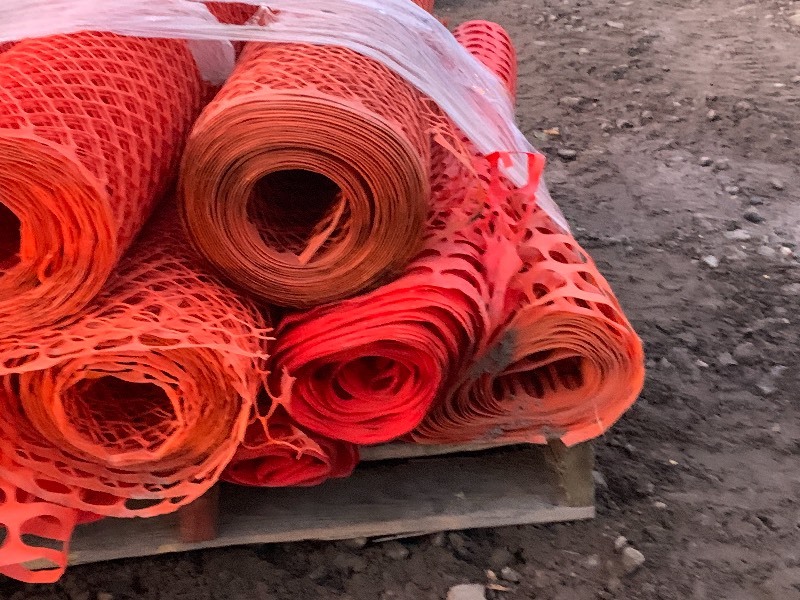Pallet Of Orange Construction Fencing