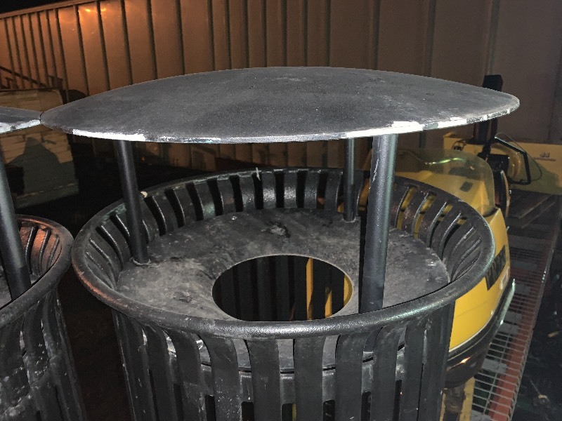 (2) Coated Steel Trash Can Enclosures