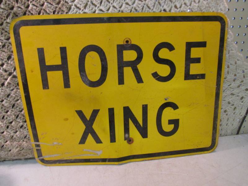 lot 5 image: Metal Horse Xing Sign 24 x 18  RM...